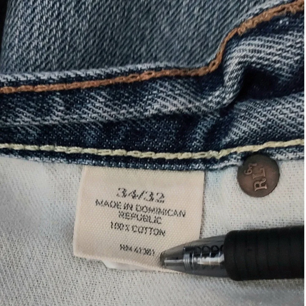 Polo Ralph Lauren Jeans Men's 34x32 Vintage 67 Straight Blue Medium Washed Denim